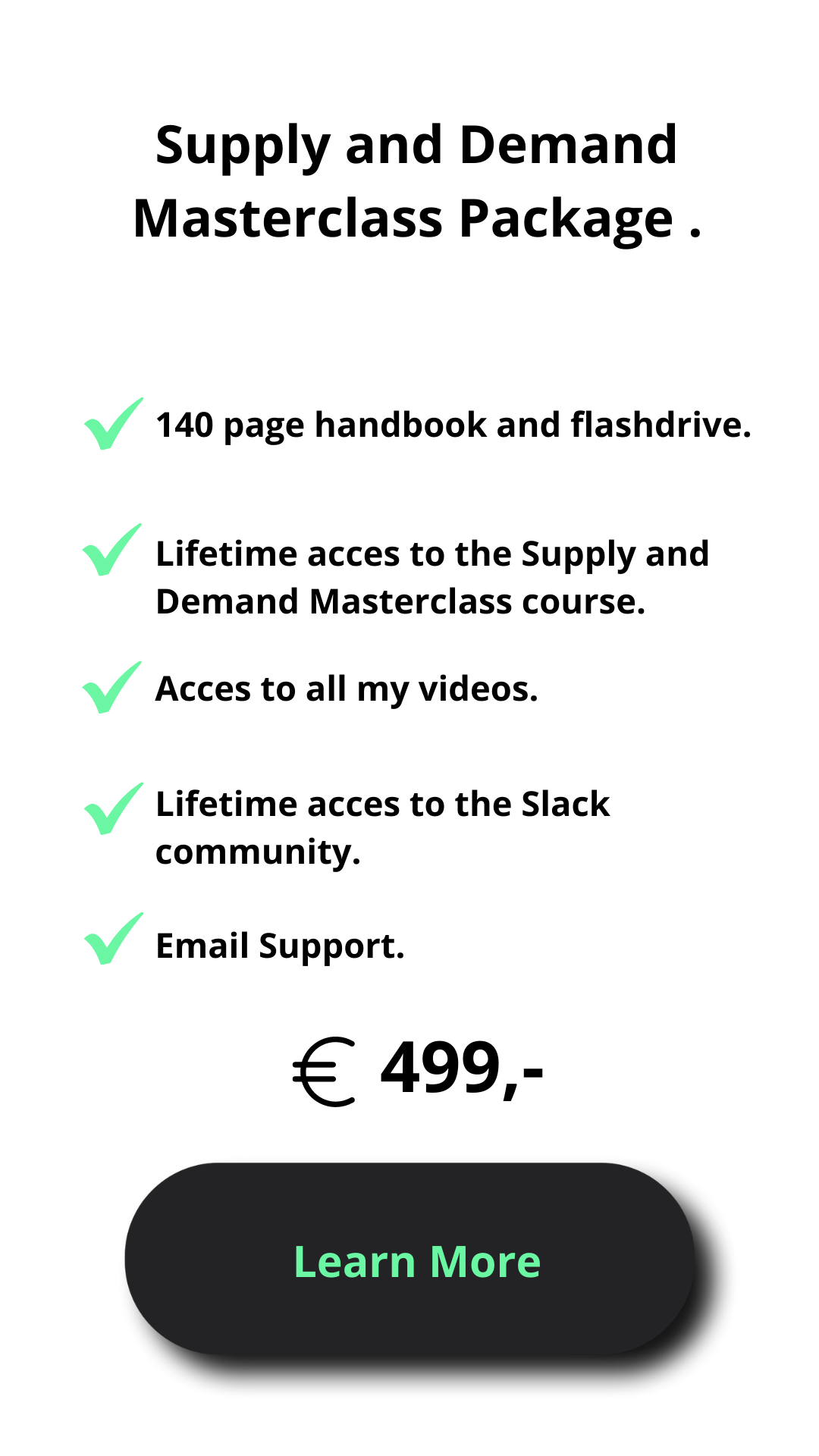 Supply and Demand Masterclass package