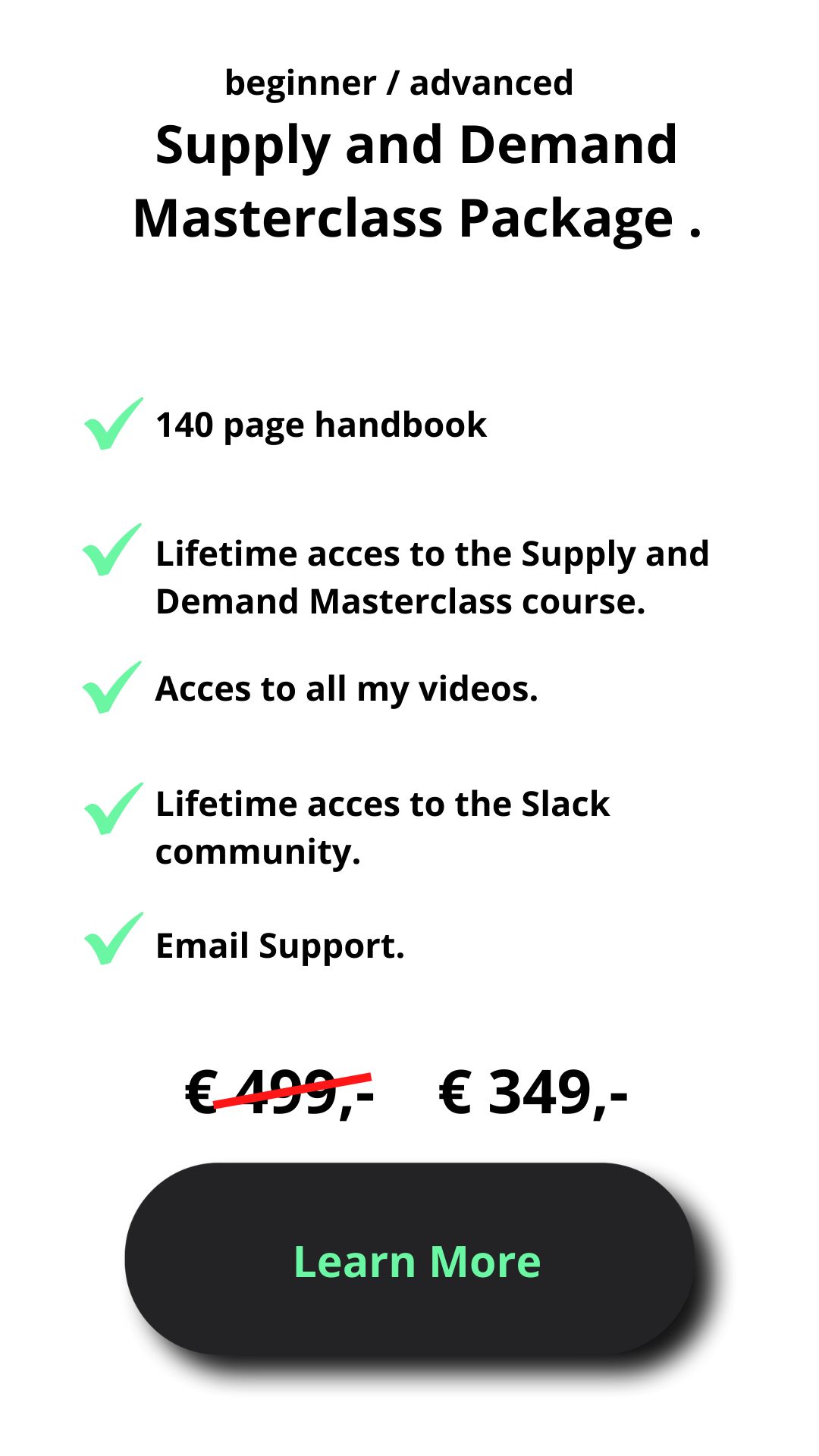 Supply and Demand Masterclass package